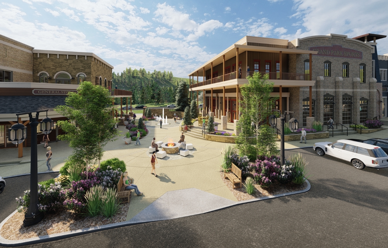 A rendering of Market Street at Grand Park Colorado